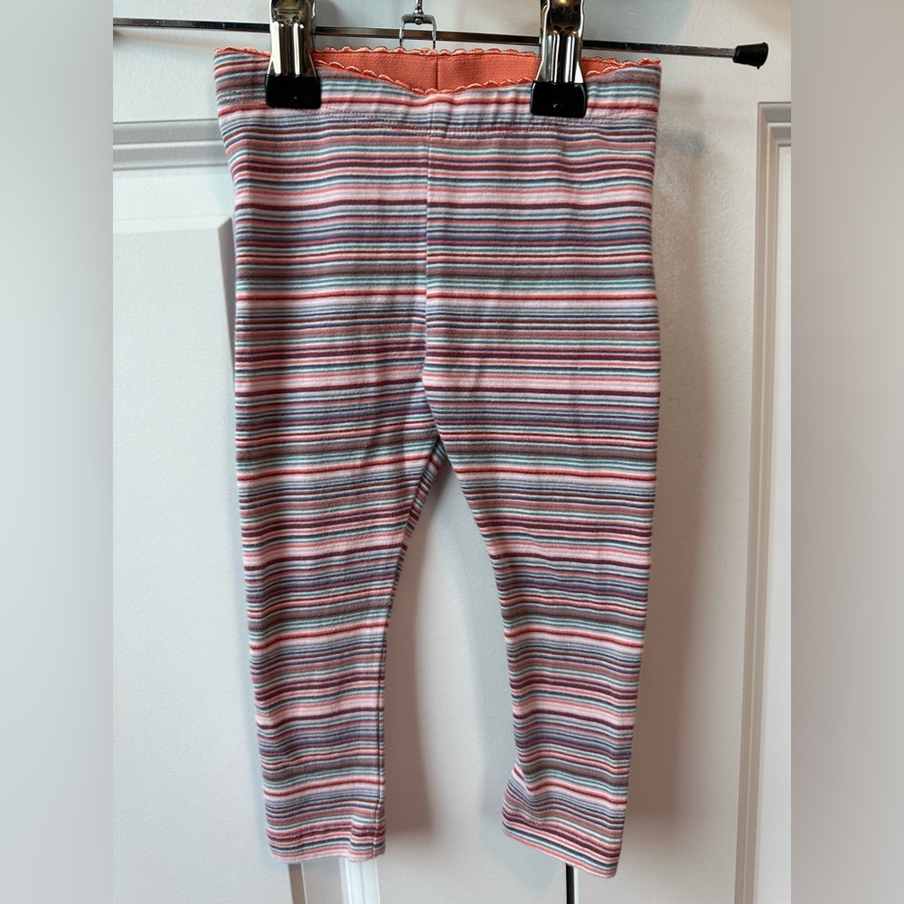 Tea Collection Girls Multicolor Striped Leggings (Size 6-12 Months)